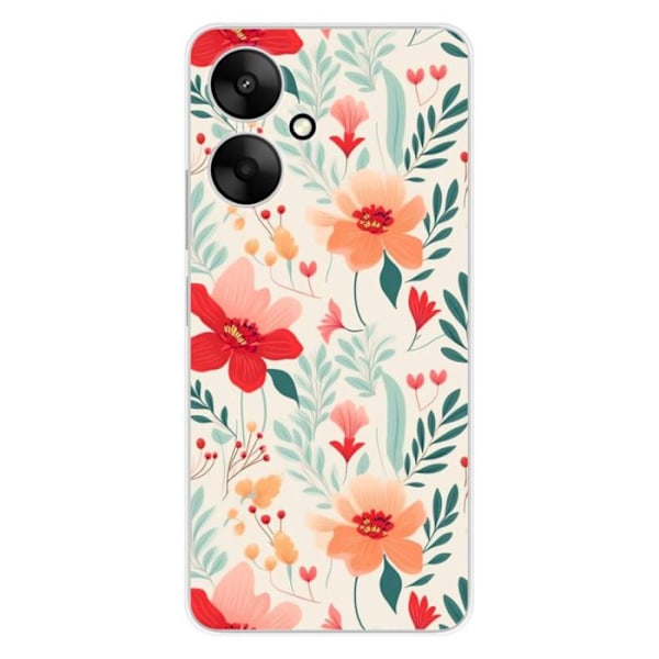 Siliconefodral Tryckt - 1001 Fodral - Xiaomi Redmi 13C 5G - Mönster Blomvägg - Optimal Skydd - Mjuk Transparent