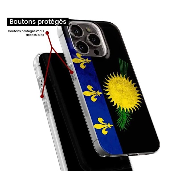 Siliconfodral - Kompatibel med Samsung Galaxy A05S - design med Guadeloupe-flaggan Transparent