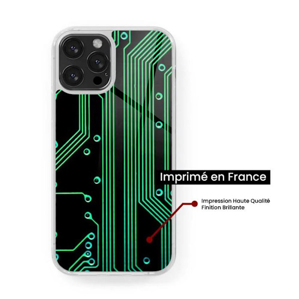 Coque i silikonförstärkt tryckt kompatibel med Samsung Galaxy A05S Geek kretsstruktur Transparent