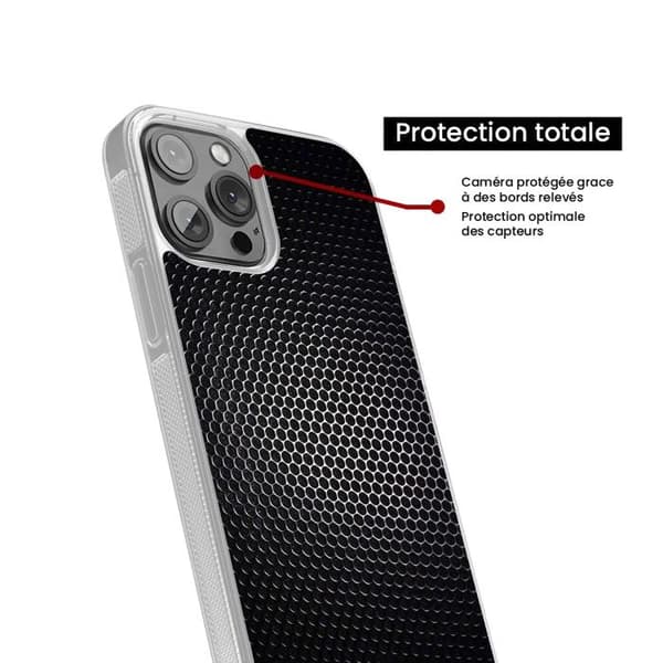 Förstärkt silikonfodral med tryck kompatibelt med Apple iPhone 16 Pro Dark Metal Transparent