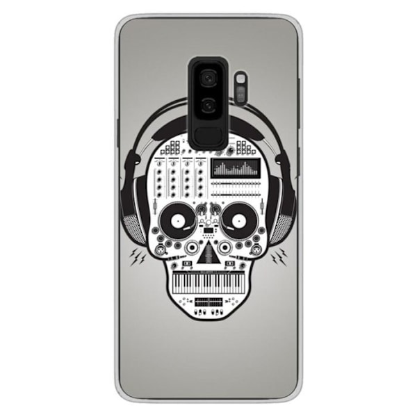 Tryckt silikonfodral kompatibelt Samsung Galaxy S9 Plus Skull Music Transparent