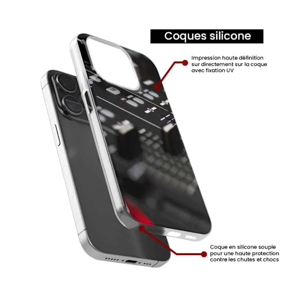 Siliconfodral - Kompatibel med Apple iPhone 15 - design dj mixer Transparent