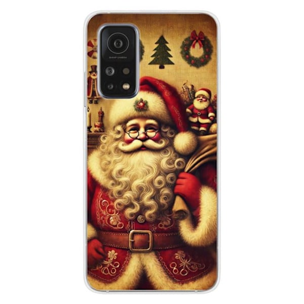 Tryckt silikonfodral kompatibelt Xiaomi Mi 10T Mi 10T Pro NO Santa Claus Vintage Transparent