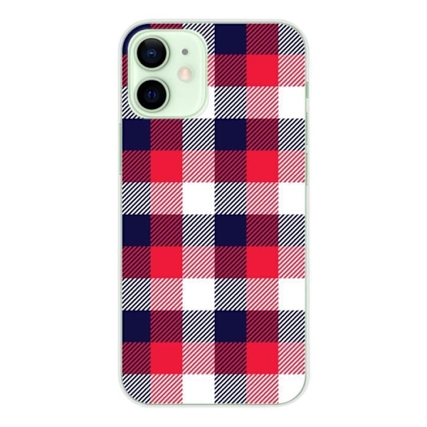 Tryckt silikonfodral som är kompatibelt med iPhone 12 Mini Tartan Tricolor