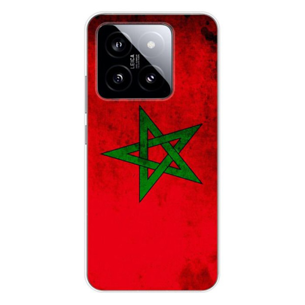 Silikonskal - Kompatibel med Xiaomi 14 - design med marockansk flagga Transparent