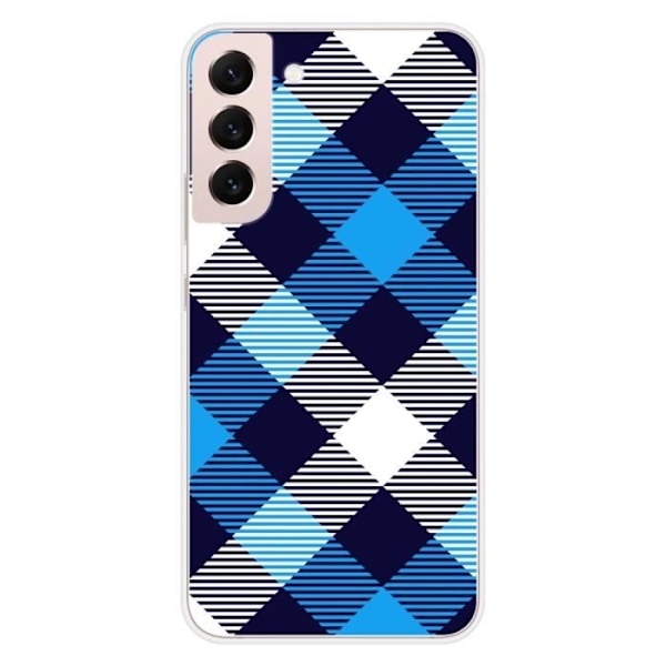 Tryckt silikonfodral kompatibelt Samsung Galaxy S22 Plus Tartan Blue