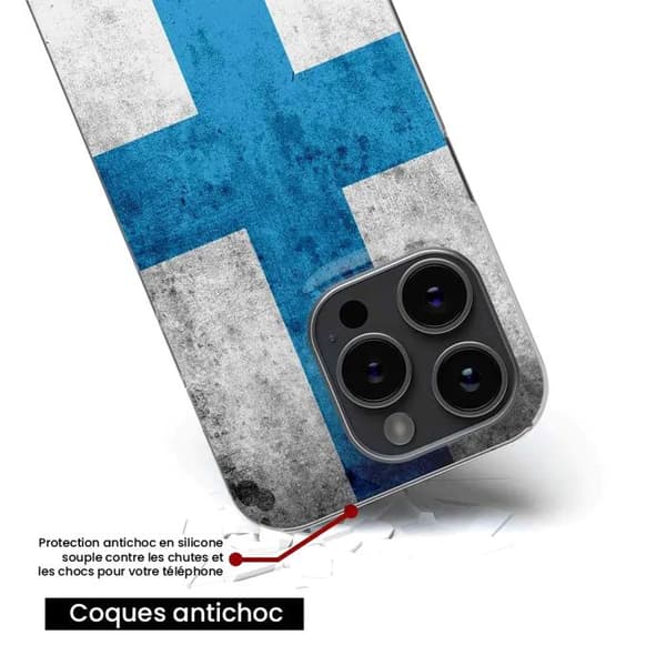 Siliconfodral kompatibelt med iPhone 15 Plus - Marseilleflagga Transparent