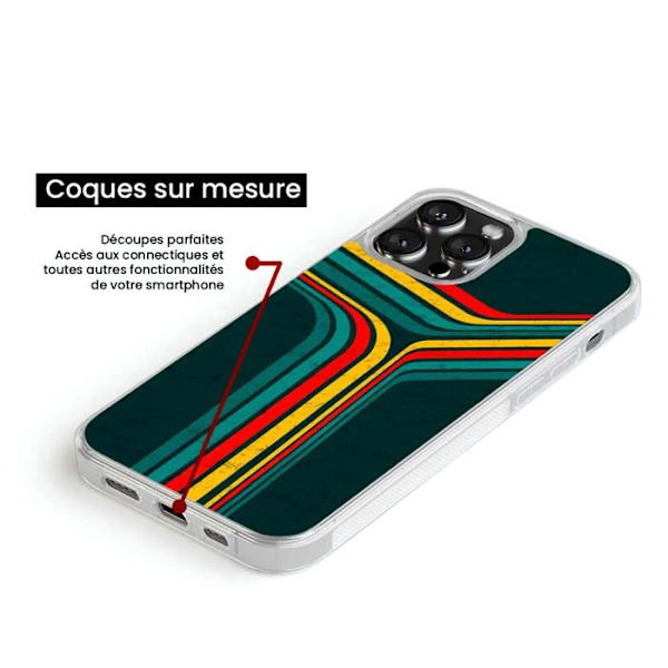 Siliconförstärkt tryckt skal kompatibelt med Apple iPhone 16 Plus Retro linjer Transparent