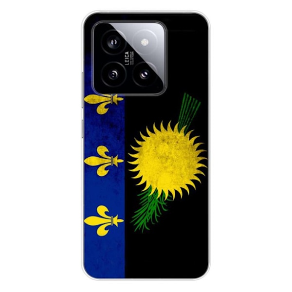 Siliconfodral - 1001 Fodral - Xiaomi 14 Pro - Guadeloupe-Flagga - Optimal Skydd - Mjuk Transparent
