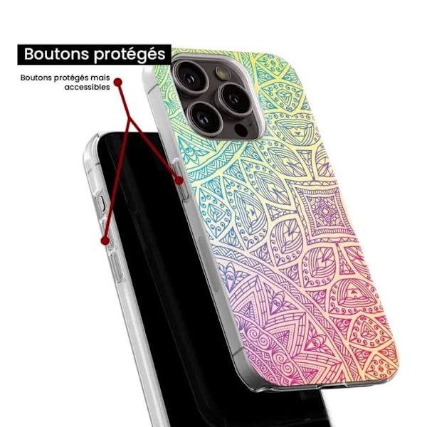 Siliconfodral med tryck - 1001 fodral - Apple iPhone 8 Plus - Pastellmandala - Optimal skydd - TPU Gel Transparent