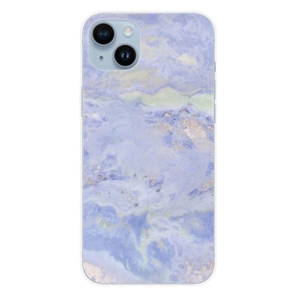 Silicone-fodral - Kompatibel med Apple iPhone 14 Plus - design i blå marmor Transparent