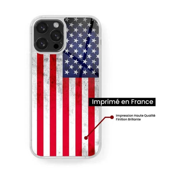 Förstärkt silikonfoder med tryck kompatibel med Samsung Galaxy S22 USA-flagga Transparent