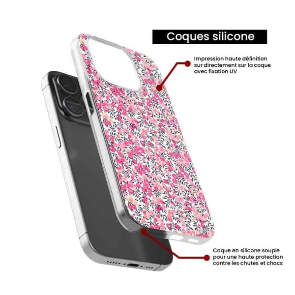 Siliconfodral kompatibelt med iPhone SE 2020 - Liberty Wiltshire Rose Transparent