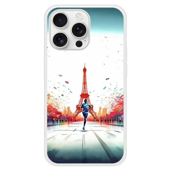 Förstärkt silikonskal med tryck kompatibelt med Apple iPhone 16 Pro Max Olympiska spelen Transparent