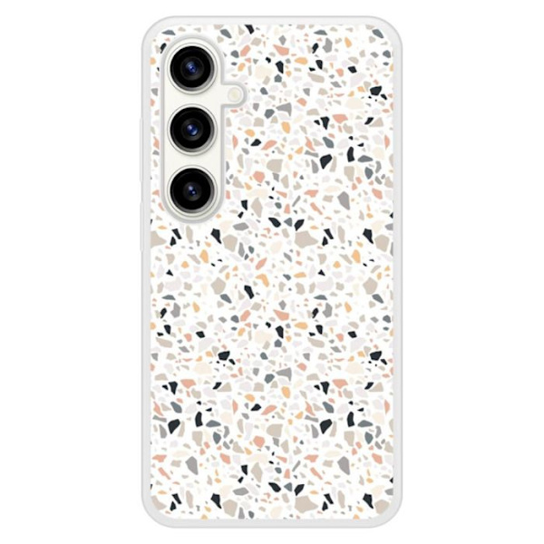 Coque i förstärkt silikon med tryck kompatibel med Samsung Galaxy S23 FE Terrazzo-färg Transparent