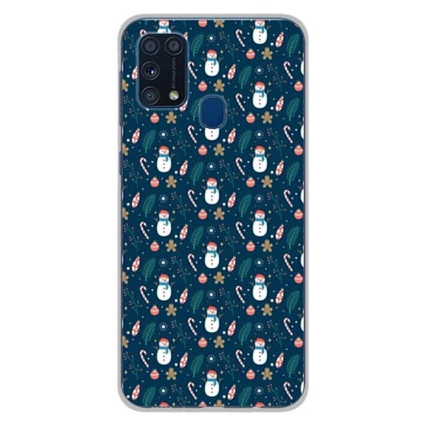 Tryckt silikonfodral som är kompatibelt med Samsung Galaxy M31 NO Snowman Transparent