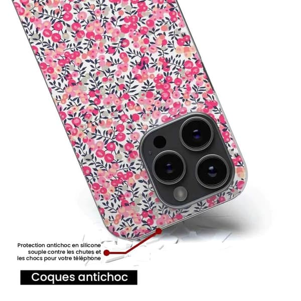 Siliconfodral kompatibelt med iPhone 15 Plus - Liberty Wiltshire Rose Transparent