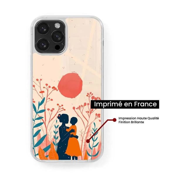Siliconförstärkt tryckt skal kompatibelt med Apple iPhone 15 Pro Värme av ömhet Transparent