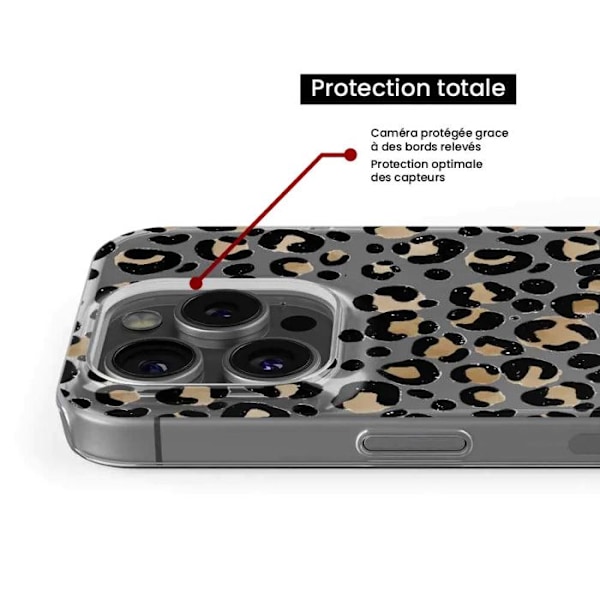 Siliconefodral - Kompatibel med Apple iPhone 16 Pro - leoparddesign Transparent