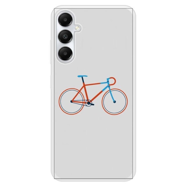 Coque i förstärkt silikontyg med tryck kompatibel med Samsung Galaxy A05S Cykelfärg Hipster Transparent