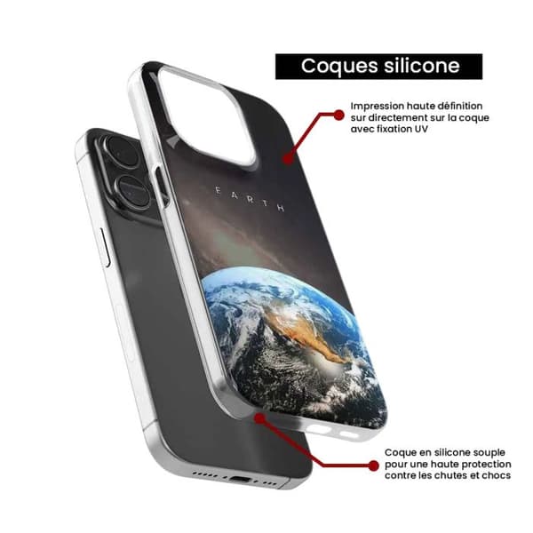 Siliconfodral - Kompatibel med Apple iPhone 16 Pro - design jord Transparent