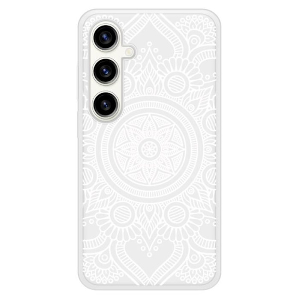 Siliconförstärkt tryckt skydd för Samsung Galaxy S23 FE Mandala vit Transparent