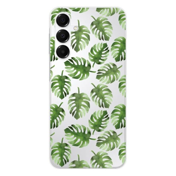 Silicone skal - Kompatibel med Samsung Galaxy A16 - design med monstera-blader Transparent
