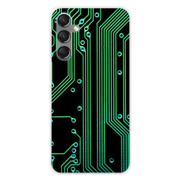 Silicone case - Kompatibel med Samsung Galaxy A24 4G - design med struktur circuit geek Transparent