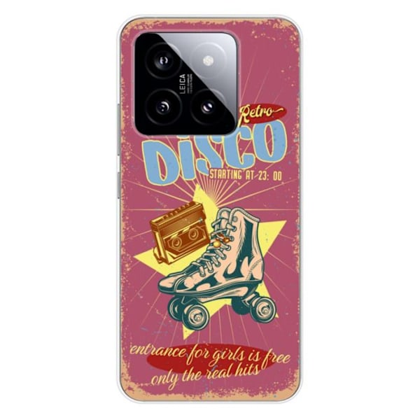 Siliconefodral med tryck - 1001 fodral - Xiaomi 14 Pro - Retro Disco-mönster - Optimal skydd - Flexibel Transparent
