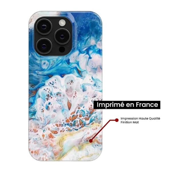 Tryckt silikonfodral som är kompatibelt med Apple iPhone 16 Pro Ocean marmor Transparent