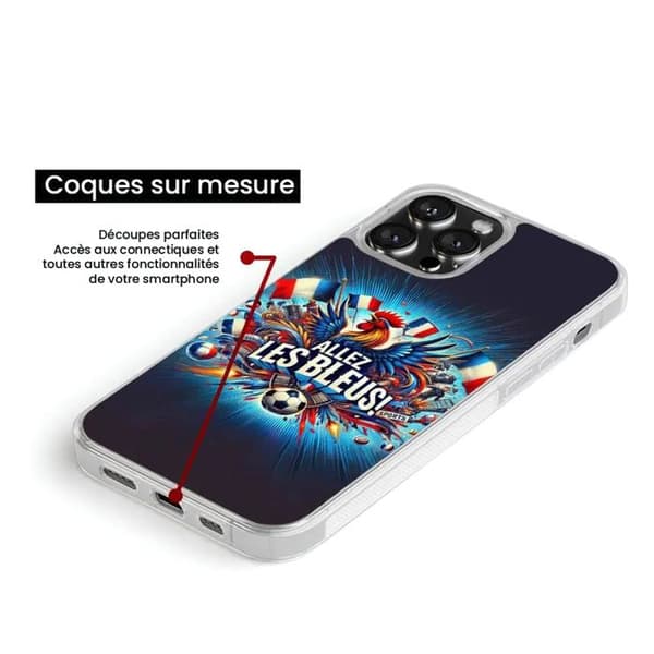 Förstärkt silikonfodral med tryck kompatibelt med Apple iPhone 13 Mini Heja blåa! Transparent