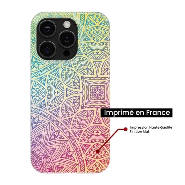 Siliconfodral - Kompatibel med Apple iPhone 14 - pastell mandala design Transparent