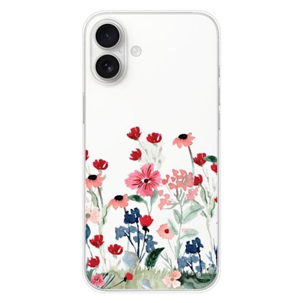 Siliconefodral med tryck - 1001 Fodral - iPhone 16 Plus - Vår i blommor - Mjuk - Transparent Transparent