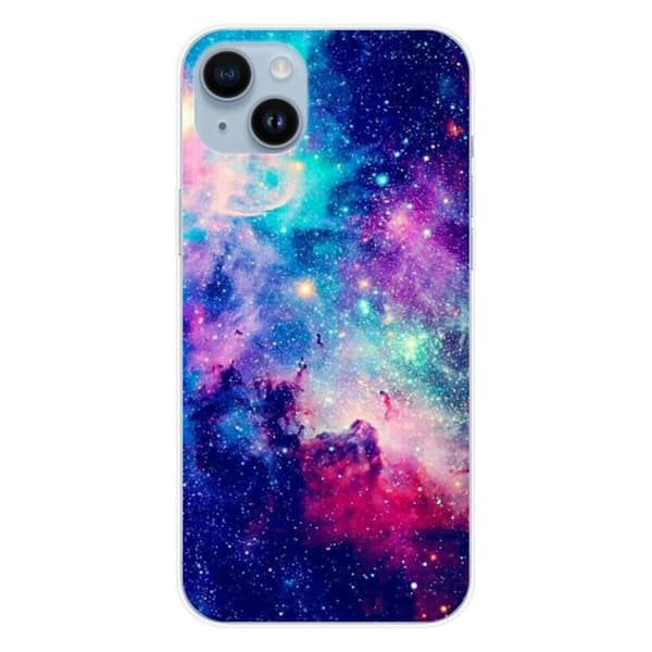 Siliconefodral - Kompatibel med Apple iPhone 14 Plus - design galax blå Transparent