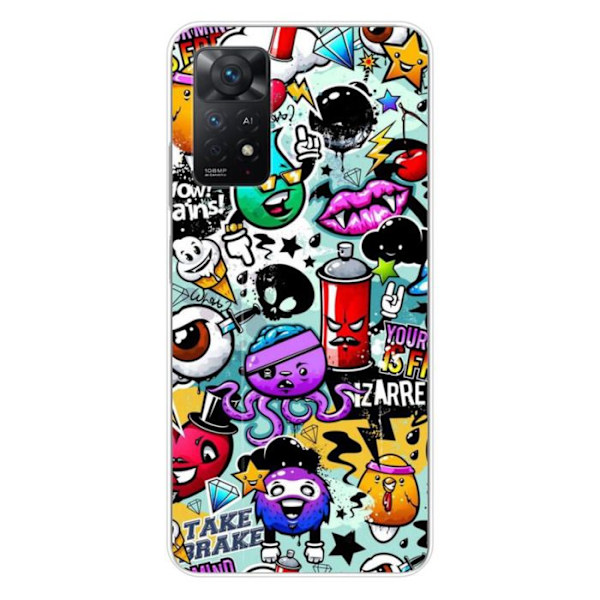 Siliconfodral - Kompatibel med Xiaomi Redmi Note 11 Pro Plus 5G - graffiti design 2 Transparent