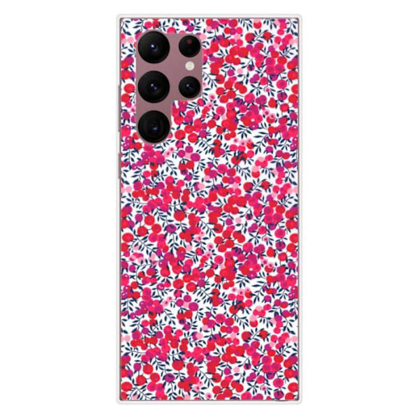 Siliconfodral - Kompatibel med Samsung Galaxy S22 Ultra - design liberty wiltshire röd Transparent