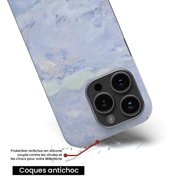 Siliconefodral - Kompatibel med Apple iPhone 13 - blå marmor design Transparent