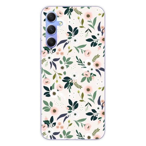 Siliconehylsa - 1001 Hylsor - Samsung Galaxy A34 5G - Blommönster - Optimal Skydd - Mjuk Transparent