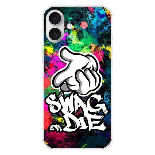 Silikonskal - Kompatibel med Apple iPhone 16 Plus - design swag or die Transparent
