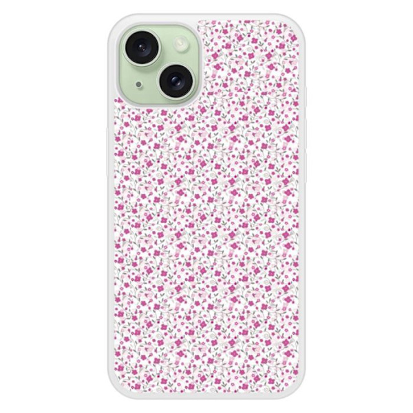 Coque i silikon med förstärkt tryck, kompatibel med Apple iPhone 15 Liberty sauvage Transparent
