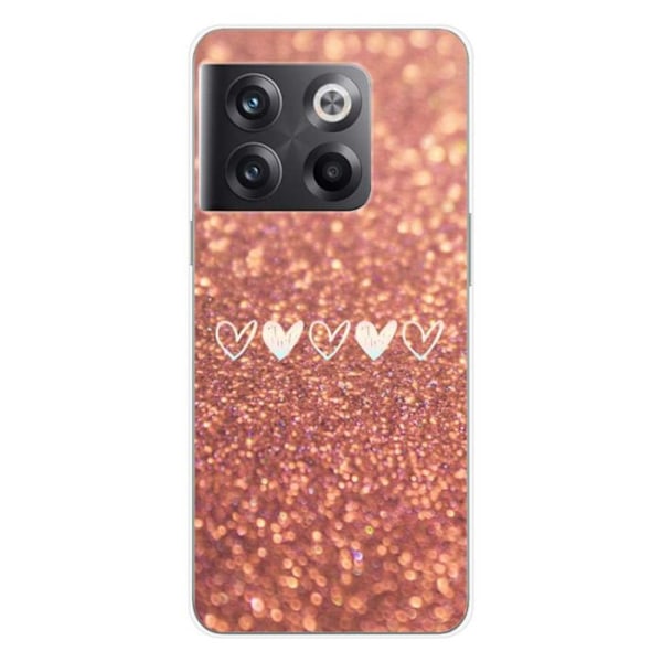 Silikonskal med tryck - 1001 skal - OnePlus 10T 5G - Hjärts glitter - Optimal skydd - Semi-stel Transparent