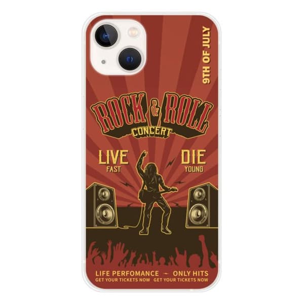 Siliconfodral - Kompatibel med Apple iPhone 13 - rock and roll-design Transparent