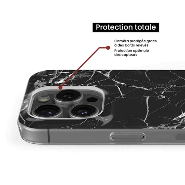 Tryckt silikonfodral som är kompatibelt med Xiaomi Redmi Note 13 5G Black Marble Transparent