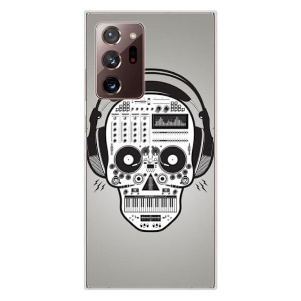 Tryckt silikonfodral kompatibelt Samsung Galaxy Note 20 Ultra Skull Music Transparent