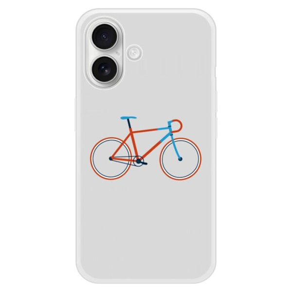 Coque i silikon förstärkt, tryckt, kompatibel med Apple iPhone 16 Plus, cykelfärg Hipster Transparent
