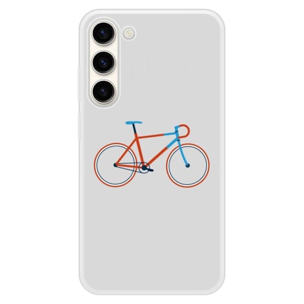 Coque i förstärkt silikon med tryck kompatibel med Samsung Galaxy S23 Plus, cykelfärg Hipster Transparent