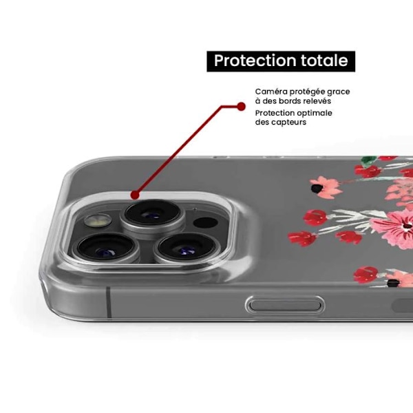 Tryckt silikonfodral som är kompatibelt med Apple iPhone XR Spring i blom Transparent