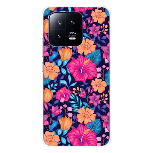 Silikonfodral - Kompatibel med Xiaomi 13 - design med exotiska blommor Transparent