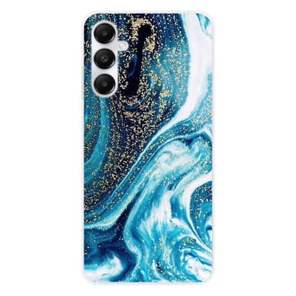 Siliconfodral - Kompatibel med Samsung Galaxy A25 - design i blå glittrande marmor Transparent
