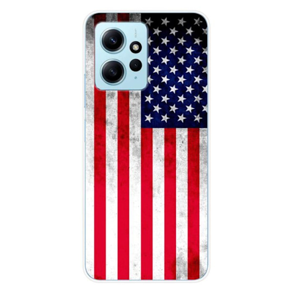 Siliconfodral - Kompatibel med Xiaomi Redmi Note 12 4G - design med USA:s flagga Transparent
